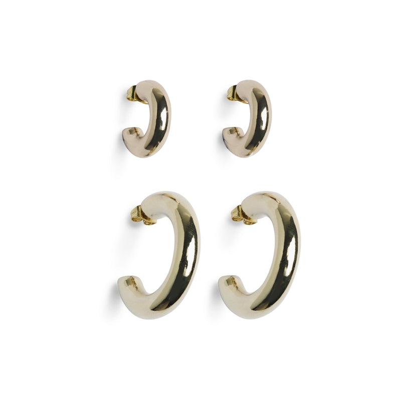 PIECES PIECES dam örhängen PCNIKOLINE 2-PACK Jewelry Gold Colour