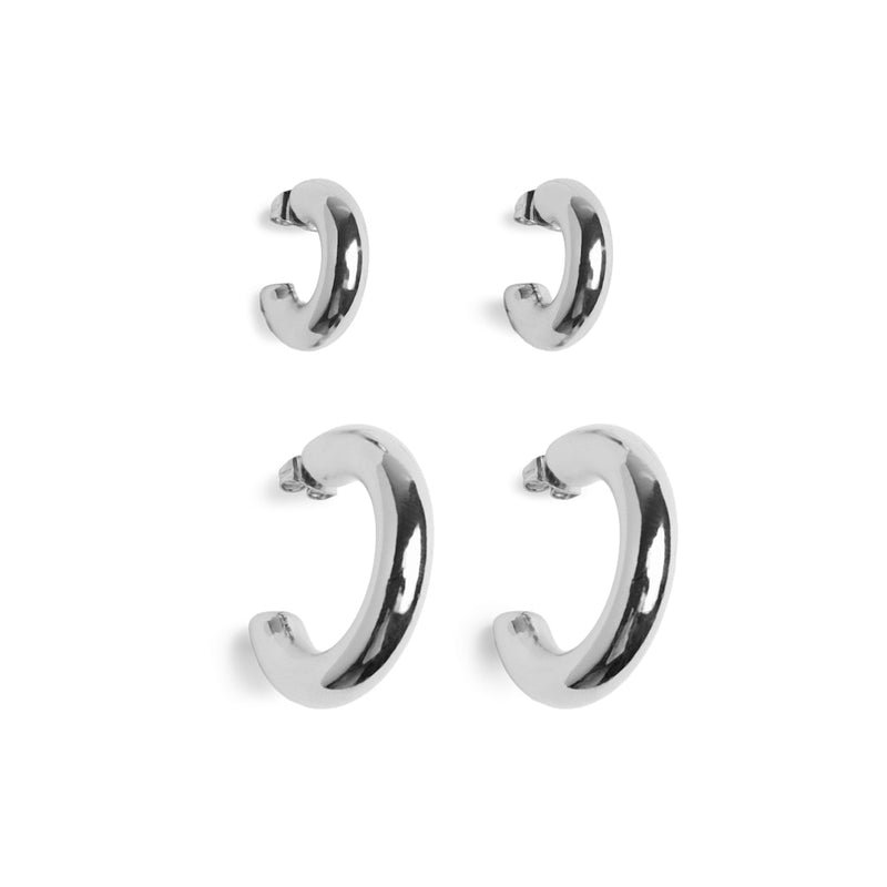 PIECES PIECES dam örhängen PCNIKOLINE 2-PACK Jewelry Silver Colour