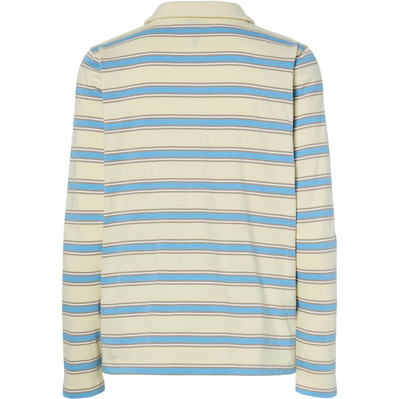 PIECES PIECES dam polo PCFRANKIE Polo Cloud Cream BLUE-SILVER MINK-WHITE