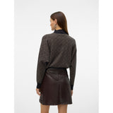 Vero Moda PIECES dam pullover VMARIA Pullover Black W. SILVER MINK GRAFIC PRINT