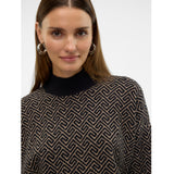 Vero Moda PIECES dam pullover VMARIA Pullover Black W. SILVER MINK GRAFIC PRINT