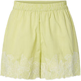 PIECES PIECES dam shorts PCGILIA Shorts Celery Green Embroidery edge