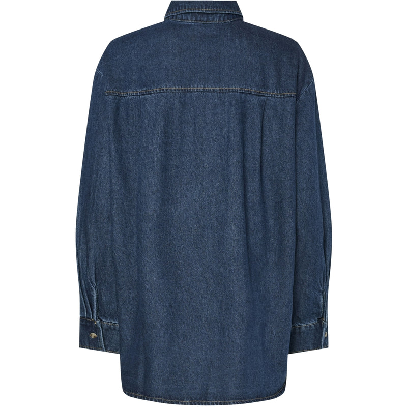PIECES PIECES dam skjorta PCMAISIE Shirt Dark Blue Denim