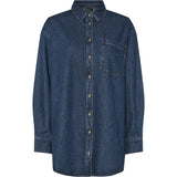 PIECES PIECES dam skjorta PCMAISIE Shirt Dark Blue Denim
