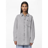 PIECES PIECES dam skjorta PCMAISIE Shirt Grey Denim