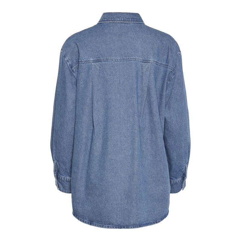 PIECES PIECES dam skjorta PCMAISIE Shirt Medium blue denim