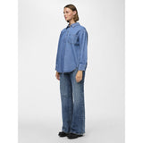 PIECES PIECES dam skjorta PCMAISIE Shirt Medium blue denim