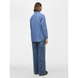 PIECES PIECES dam skjorta PCMAISIE Shirt Medium blue denim