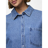 PIECES PIECES dam skjorta PCMAISIE Shirt Medium blue denim