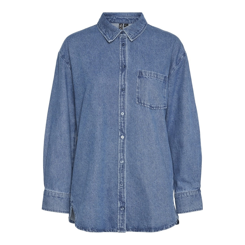 PIECES PIECES dam skjorta PCMAISIE Shirt Medium blue denim