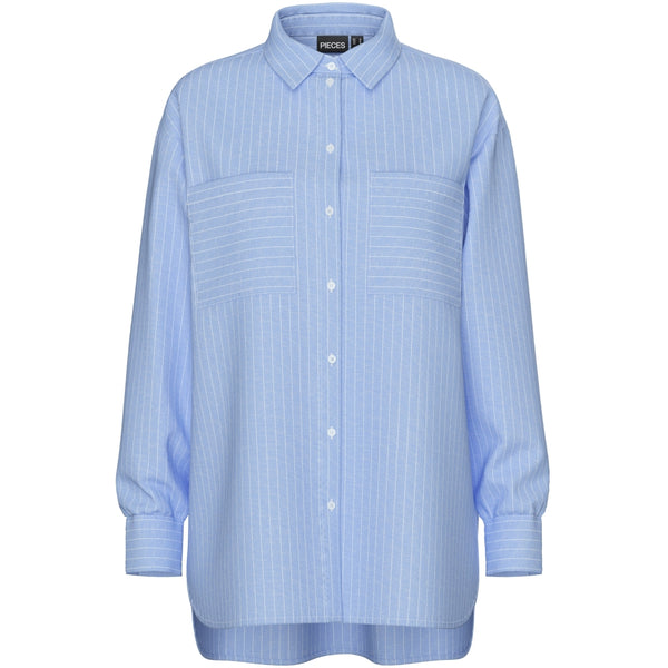 PIECES PIECES dam skjorta PCMELIA Shirt Grapemist Stripes bright white