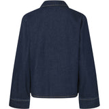 PIECES PIECES dam skjorta PCOFELIA Shirt Medium Blue Denim Black satin bow