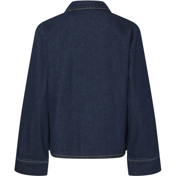 PIECES PIECES dam skjorta PCOFELIA Shirt Medium Blue Denim Black satin bow