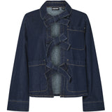 PIECES PIECES dam skjorta PCOFELIA Shirt Medium Blue Denim Black satin bow