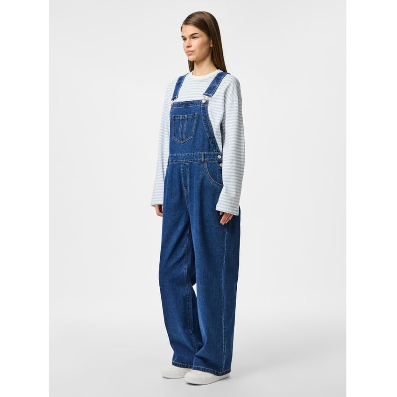 PIECES PIECES dam spencer byxdress PCFENNA Restudsalg Dark Blue Denim