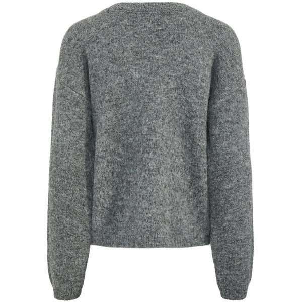 PIECES PIECES dam stickad PCALLISON Restudsalg Medium Grey Melange Bow