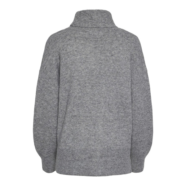 PIECES PIECES dam stickad PCMALOU Restudsalg Medium Grey Melange MELANGE