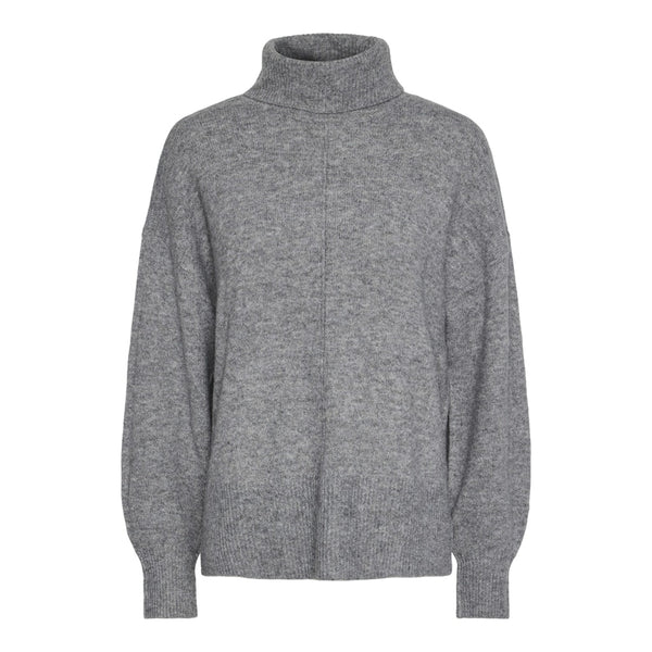 PIECES PIECES dam stickad PCMALOU Restudsalg Medium Grey Melange MELANGE