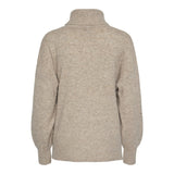 PIECES PIECES dam stickad PCMALOU Restudsalg Taupe Gray MELANGE