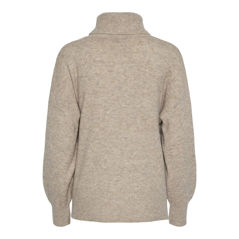 PIECES PIECES dam stickad PCMALOU Restudsalg Taupe Gray MELANGE