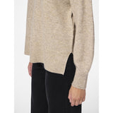 PIECES PIECES dam stickad PCMALOU Restudsalg Taupe Gray MELANGE
