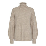 PIECES PIECES dam stickad PCMALOU Restudsalg Taupe Gray MELANGE
