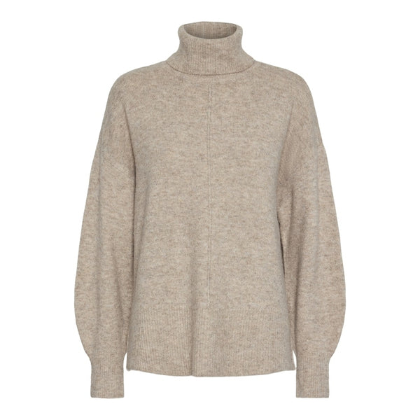 PIECES PIECES dam stickad PCMALOU Restudsalg Taupe Gray MELANGE