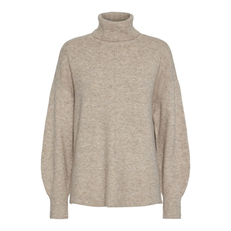 PIECES PIECES dam stickad PCMALOU Restudsalg Taupe Gray MELANGE