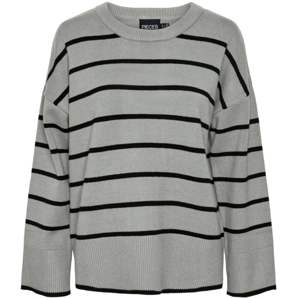 PIECES PIECES dam stickad PCMATHILDE Knit Medium Grey Melange BLACK