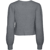 PIECES PIECES dam stickad PCROW Restudsalg Medium Grey Melange Black woven bows