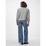 PIECES PIECES dam stickad PCROW Restudsalg Medium Grey Melange Black woven bows