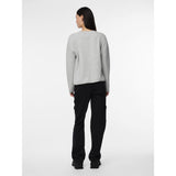 PIECES PIECES dam stickad PCSILLY Restudsalg Light Grey Melange