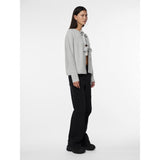 PIECES PIECES dam stickad PCSILLY Restudsalg Light Grey Melange