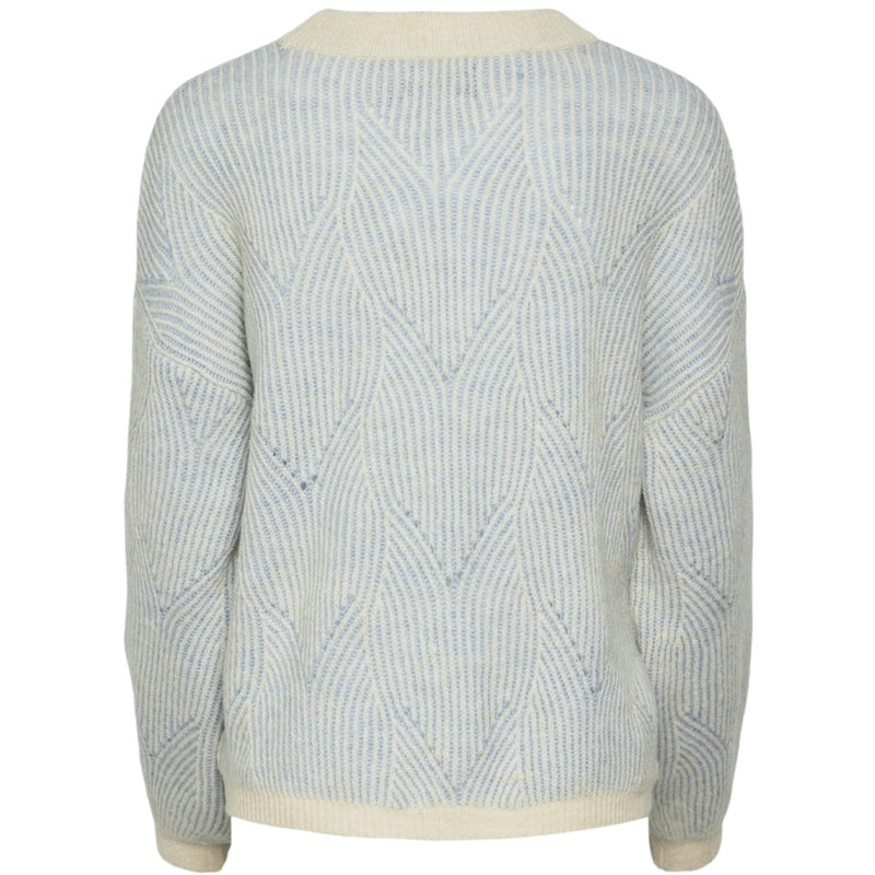 PIECES PIECES dam stickad tröja PCJENNA Restudsalg Whitecap Gray FADED DENIM