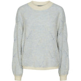 PIECES PIECES dam stickad tröja PCJENNA Restudsalg Whitecap Gray FADED DENIM