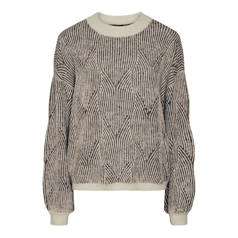 PIECES PIECES dam stickad tröja PCJENNA Knit Whitecap Gray black