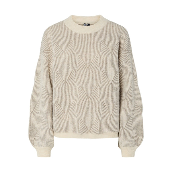 PIECES PIECES dam stickad tröja PCJENNA Restudsalg Whitecap Gray