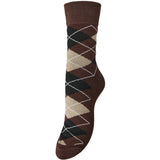 PIECES PIECES dam strumpor PCALBA Socks Hot Fudge Greige/Black/Birch
