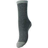 PIECES PIECES dam strumpor PCSEBBY Socks Castor gray stripes darkest spruce