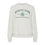 PIECES PIECES dam sweatshirt PCARINA Sweatshirt Light Grey Melange Green embroidery