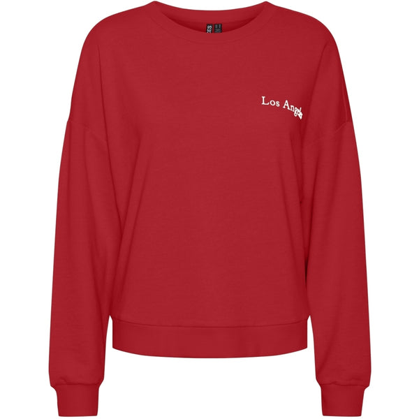 PIECES PIECES dam sweatshirt PCSKYLAR Sweatshirt High Risk Red White Text