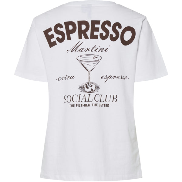 PIECES PIECES dam t-shirt PCAJA T-shirt Bright White Brown Expresso martini