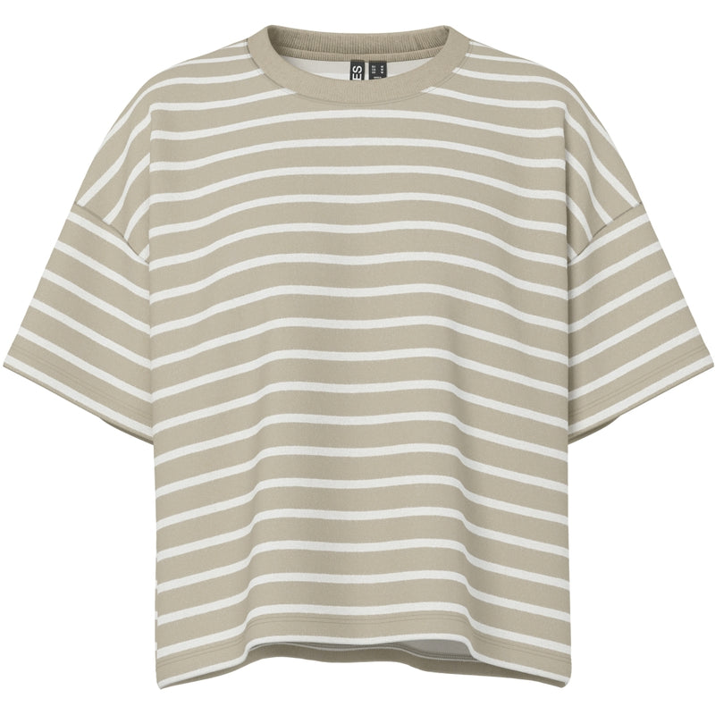 PIECES PIECES dam t-shirt PCCHILLI T-shirt Crockery Stripes CLOUD DANCER