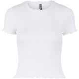 PIECES PIECES dam t-shirt PCOMILLA Restudsalg Bright White