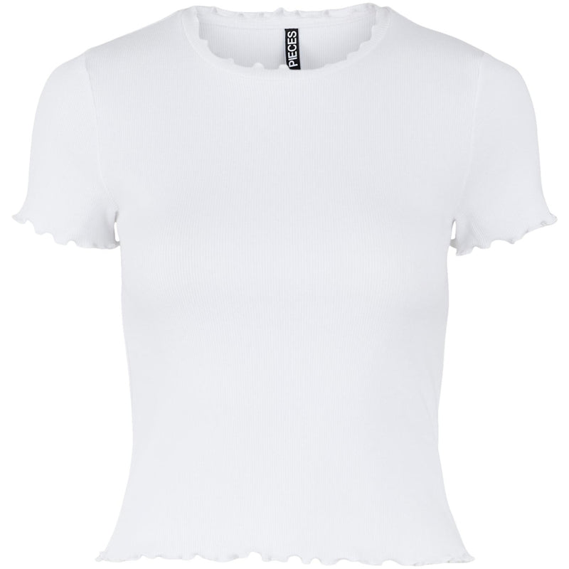 PIECES PIECES dam t-shirt PCOMILLA Restudsalg Bright White