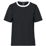 PIECES PIECES dam t-shirt PCRIA T-shirt Black contrast white