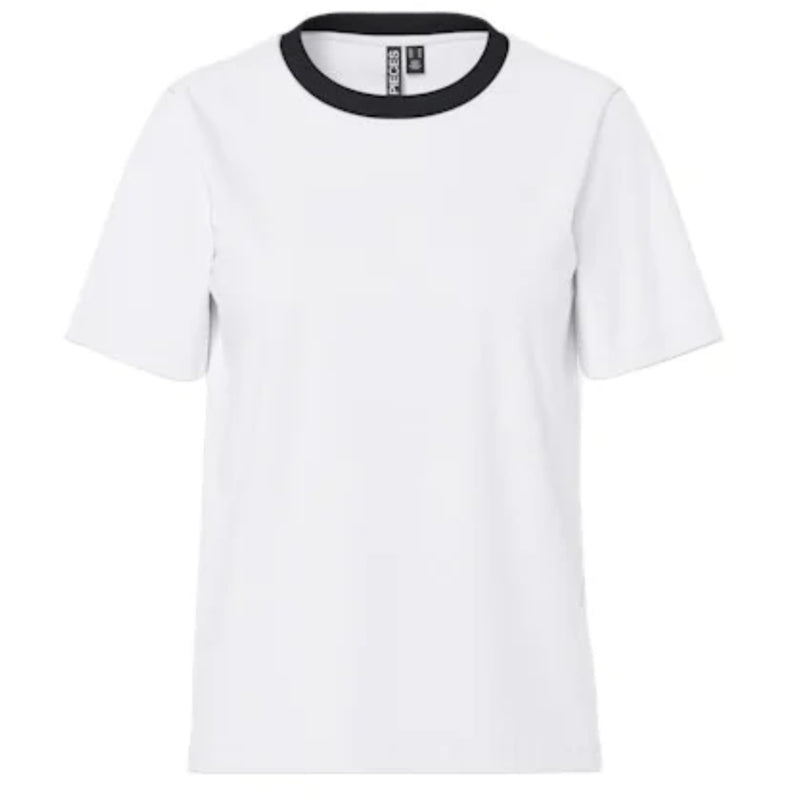 PIECES PIECES dam t-shirt PCRIA T-shirt Bright white contrast black