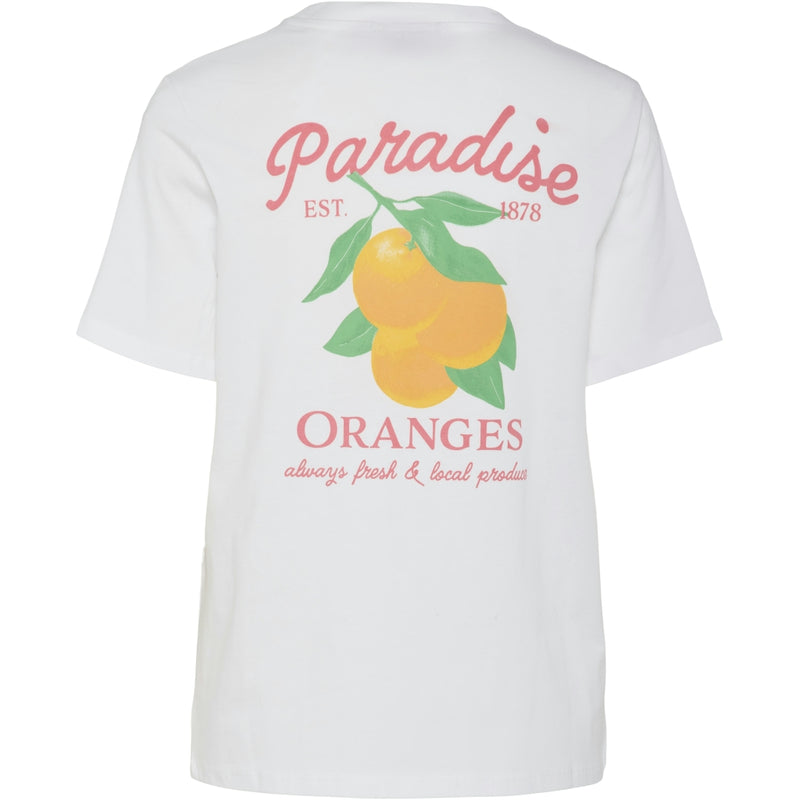PIECES PIECES dam t-shirt PCSUMMER T-shirt Bright White Print PARADISE ORANGES