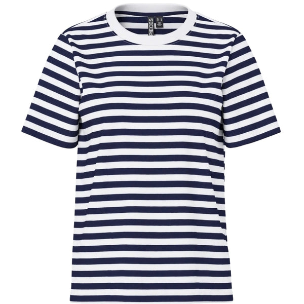 PIECES PIECES dam tee PCRIA T-shirt Maritime Blue Stripes Bright White