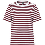 PIECES PIECES dam tee PCRIA T-shirt Tawny Port Stripes Bright White